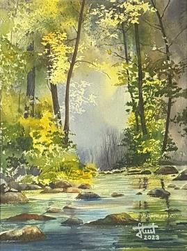 Prebujanje v jesen (Akvarel - 2023) Branko Strnad1